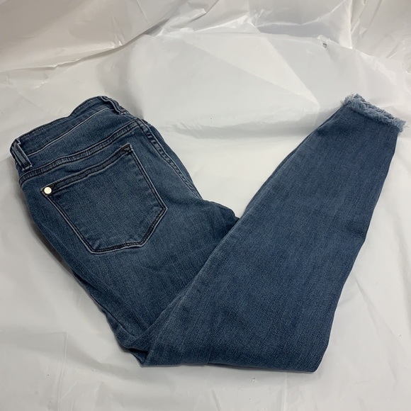 WOMEN’S Judy Blue Skinny Distressed Unfinished Cuff Blue Jeans Size 1 25 - Picture 4 of 9